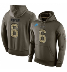 NFL Nike Detroit Lions 6 Sam Martin Green Salute To Service Mens Pullover Hoodie