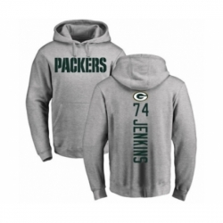 Football Green Bay Packers 74 Elgton Jenkins Ash Backer Hoodie