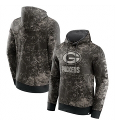 Men Green Bay Packers Black Gray Blackout Tonal Pullover Hoodie