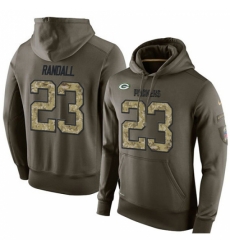 NFL Nike Green Bay Packers 23 Damarious Randall Green Salute To Service Mens Pullover Hoodie