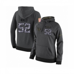 Football Womens Houston Texans 52 Barkevious Mingo Stitched Black Anthracite Salute to Service Player Performance Hoodie