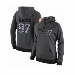 Football Womens Houston Texans 97 Angelo Blackson Stitched Black Anthracite Salute to Service Player Performance Hoodie