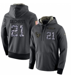 NFL Mens Nike Houston Texans 21 Marcus Gilchrist Stitched Black Anthracite Salute to Service Player Performance Hoodie