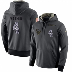 NFL Mens Nike Houston Texans 4 Deshaun Watson Stitched Black Anthracite Salute to Service Player Performance Hoodie