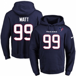 NFL Mens Nike Houston Texans 99 JJ Watt Navy Blue Name Number Pullover Hoodie