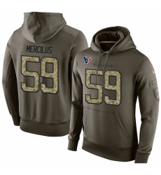 NFL Nike Houston Texans 59 Whitney Mercilus Green Salute To Service Mens Pullover Hoodie