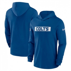 Men Indianapolis Colts Blue Sideline Performance Hoodie