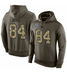 NFL Nike Indianapolis Colts 84 Jack Doyle Green Salute To Service Mens Pullover Hoodie