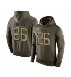 Football Mens Jacksonville Jaguars 26 Jarrod Wilson Green Salute To Service Pullover Hoodie