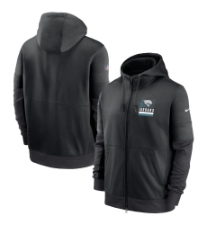 Men Jacksonville Jaguars New 2020 Nike Gray Black Fan Gear Mascot Performance Full Zip Hoodie