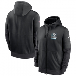 Men Jacksonville Jaguars New 2020 Nike Gray Black Fan Gear Mascot Performance Full Zip Hoodie