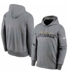 Men Jacksonville Jaguars Nike Fan Gear Wordmark Performance Pullover Hoodie Heathered Charcoal