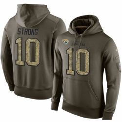 NFL Nike Jacksonville Jaguars 10 Jaelen Strong Green Salute To Service Mens Pullover Hoodie