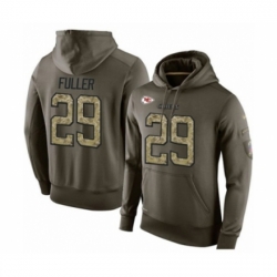 Football Mens Kansas City Chiefs 29 Kendall Fuller Green Salute To Service Pullover Hoodie