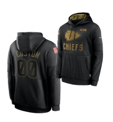 Men Custom Men Kansas City Chiefs 2020 Salute To Service Black Sideline Performance Pullover Hoodie