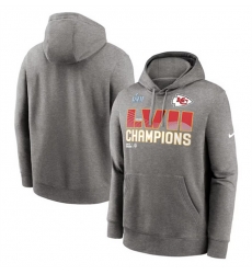 Men Kansas City Chiefs Gray Super Bowl LVII Champions Fleece Pullover Hoodie