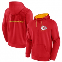 Men Kansas City Chiefs Red Defender Evo Full Zip Hoodie