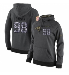 NFL Womens Nike Los Angeles Rams 98 Connor Barwin Stitched Black Anthracite Salute to Service Player Performance Hoodie