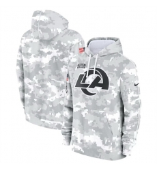 Men Los Angeles Rams 2024 Arctic Camo Salute To Service Club Fleece Pullover Stitched Hoodie