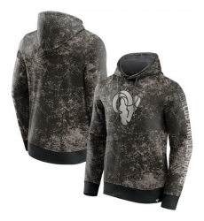 Men Los Angeles Rams Black Gray Blackout Tonal Pullover Hoodie