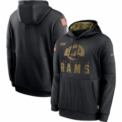 Men Los Angeles Rams Nike 2020 Salute to Service Sideline Performance Pullover Hoodie Black