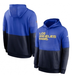 Men Los Angeles Rams Nike Sideline Impact Lockup Performance Pullover Hoodie Royal Navy