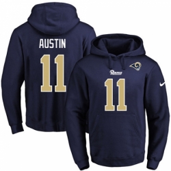 NFL Mens Nike Los Angeles Rams 11 Tavon Austin Navy Blue Name Number Pullover Hoodie