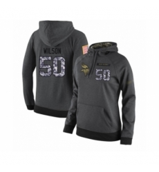 Football Womens Minnesota Vikings 50 Eric Wilson Stitched Black Anthracite Salute to Service Player Performance Hoodie