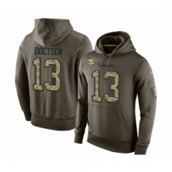 Football Mens Minnesota Vikings 13 Josh Doctson Green Salute To Service Pullover Hoodie