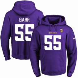 NFL Mens Nike Minnesota Vikings 55 Anthony Barr Purple Name Number Pullover Hoodie