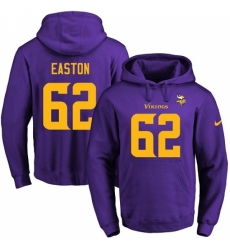 NFL Mens Nike Minnesota Vikings 62 Nick Easton PurpleGold No Name Number Pullover Hoodie