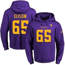 NFL Mens Nike Minnesota Vikings 65 Pat Elflein PurpleGold No Name Number Pullover Hoodie