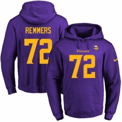 NFL Mens Nike Minnesota Vikings 72 Mike Remmers PurpleGold No Name Number Pullover Hoodie