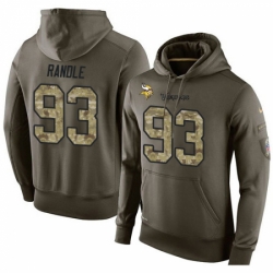 NFL Nike Minnesota Vikings 93 John Randle Green Salute To Service Mens Pullover Hoodie