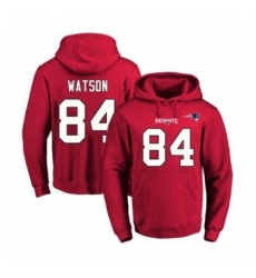 Football Mens New England Patriots 84 Benjamin Watson Red Name Number Pullover Hoodie