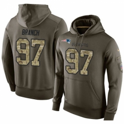 NFL Nike New England Patriots 97 Alan Branch Green Salute To Service Mens Pullover Hoodie