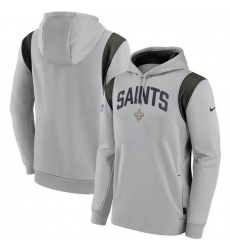 Men New Orleans Saints Grey Sideline Stack Performance Pullover Hoodie 002