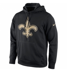 NFL Mens New Orleans Saints Nike Black Warp Performance Pullover Hoodie