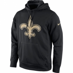 NFL Mens New Orleans Saints Nike Black Warp Performance Pullover Hoodie