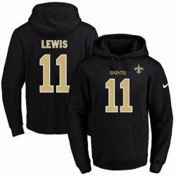 NFL Mens Nike New Orleans Saints 11 Tommylee Lewis Black Name Number Pullover Hoodie