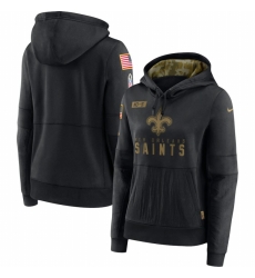 Women New Orleans Saints Nike 2020 Salute to Service Performance Pullover Hoodie Black