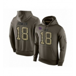 Football Mens New York Giants 18 Bennie Fowler Green Salute To Service Pullover Hoodie