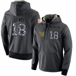 NFL Mens Nike New York Giants 18 Roger Lewis Stitched Black Anthracite Salute to Service Player Performance Hoodie