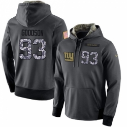 NFL Mens Nike New York Giants 93 BJ Goodson Stitched Black Anthracite Salute to Service Player Performance Hoodie