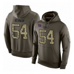 NFL Nike New York Giants 54 Olivier Vernon Green Salute To Service Mens Pullover Hoodie