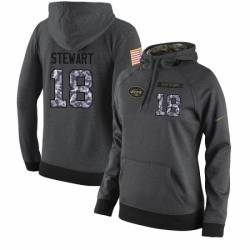 NFL Womens Nike New York Jets 18 ArDarius Stewart Elite Stitched Black Anthracite Salute to Service Player Performance Hoodie