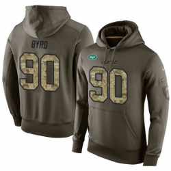 NFL Nike New York Jets 90 Dennis Byrd Green Salute To Service Mens Pullover Hoodie