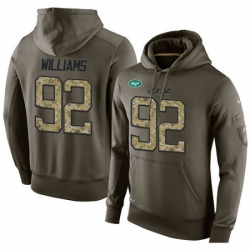 NFL Nike New York Jets 92 Leonard Williams Green Salute To Service Mens Pullover Hoodie