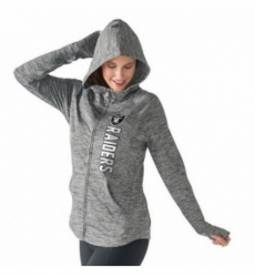 NFL Oakland Raiders G III 4Her by Carl Banks Womens Recovery Full Zip Hoodie Heathered Gray