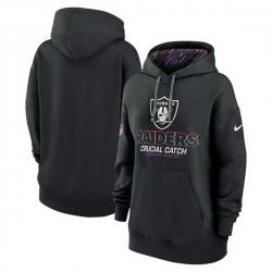 Women Las Vegas Raiders Black 2024 Crucial Catch Club Pullover Hoodie